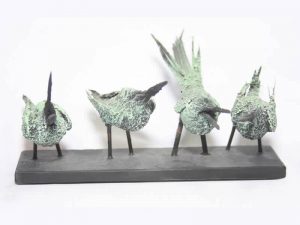 Sculpture of 4 Bee-eaters by James R. Pyne.