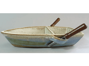 Row boat dip dish by Ash Cove Pottery.